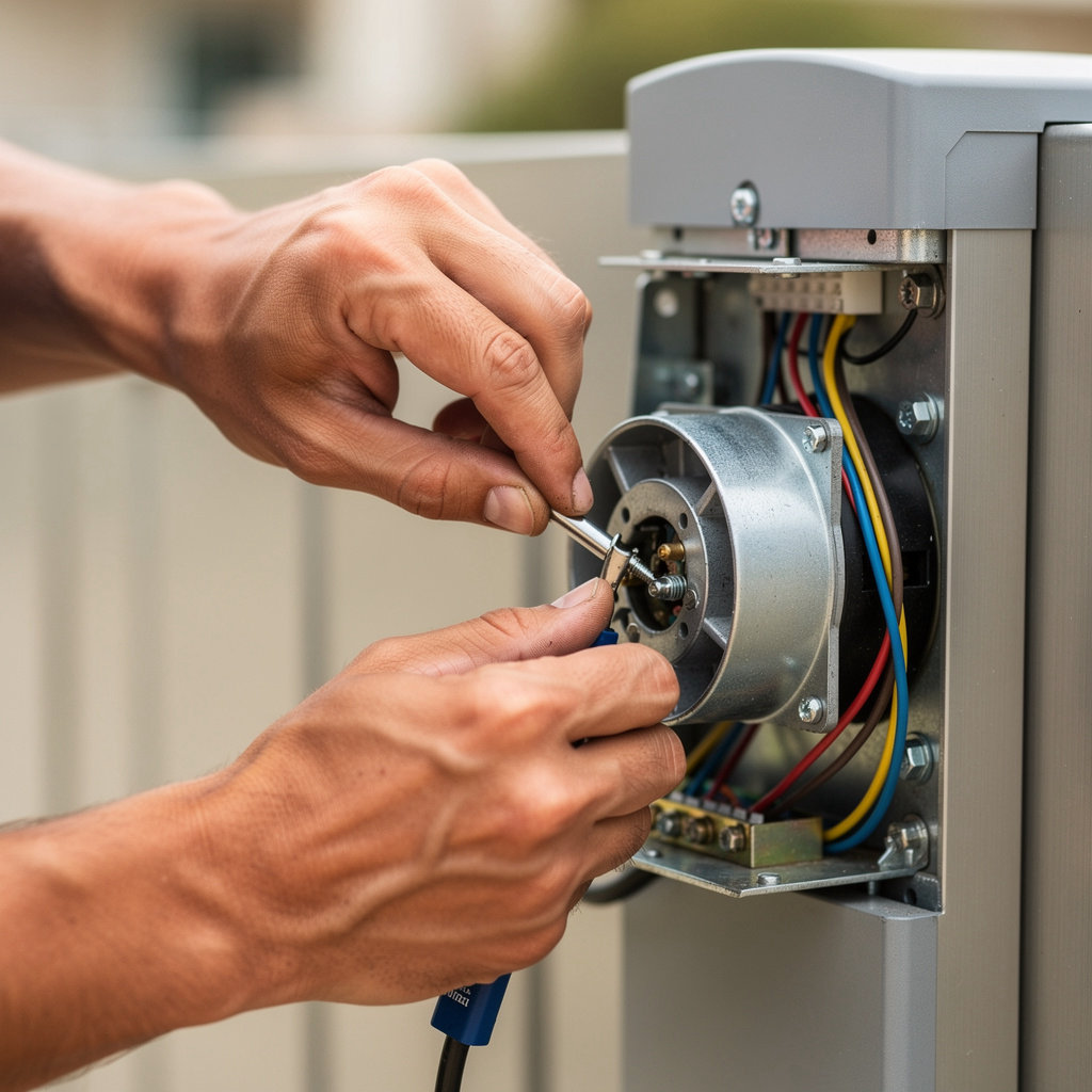 Electric Gates Repairs Company San Diego technician performing professional electric gate repair and maintenance in San Diego